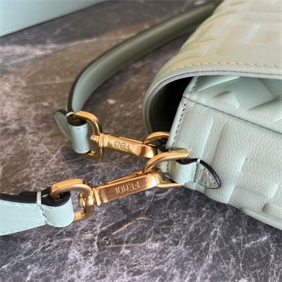 Fen.di BAGUETTE Bag Green Nappa Leather With FF Motif