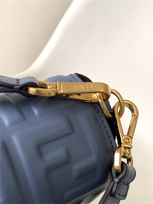 Fen.di BAGUETTE Bag Navy Nappa Leather With FF Motif