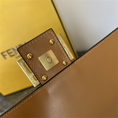 Fen.di BAGUETTE Bag Brown Nappa Leather With FF Motif