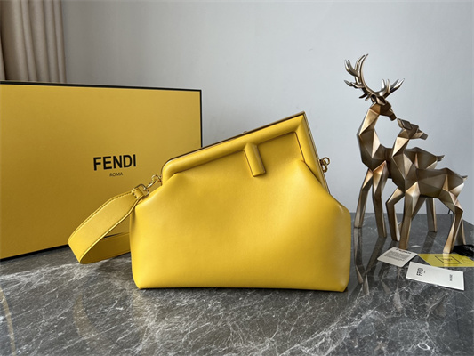 Fen.di FIRST MEDIUM Yellow Leather Bag