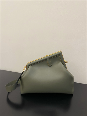 Fen.di FIRST MEDIUM Dk Green Leather Bag