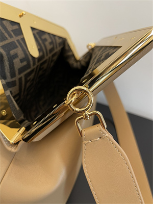Fen.di FIRST MEDIUM Beige Leather Bag
