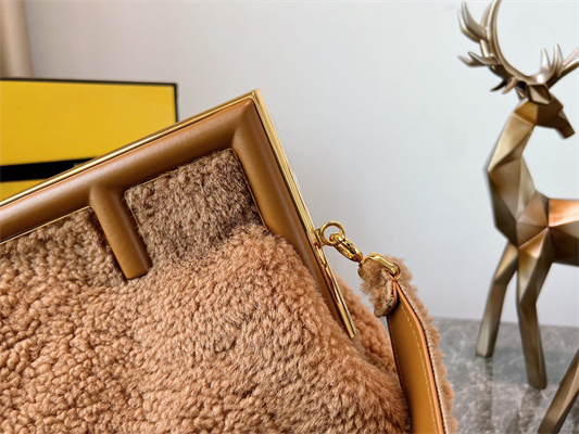 Fen.di FIRST MEDIUM Brown Sheepskin Bag