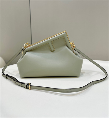Fen.di FIRST SMALL Pale Green Leather Bag