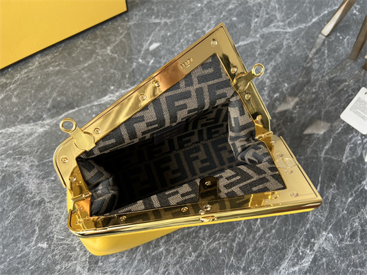 Fen.di FIRST SMALL Yellow Leather Bag