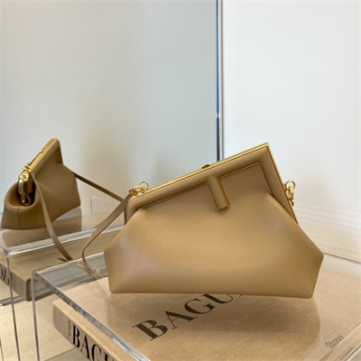 Fen.di FIRST SMALL Beige Leather Bag