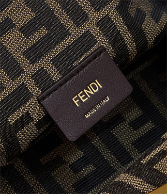 Fen.di FIRST SMALL Dove Grey Leather Bag With Exotic Details