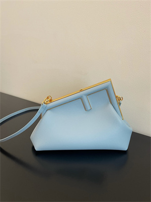 Fen.di FIRST SMALL Blue Leather Bag
