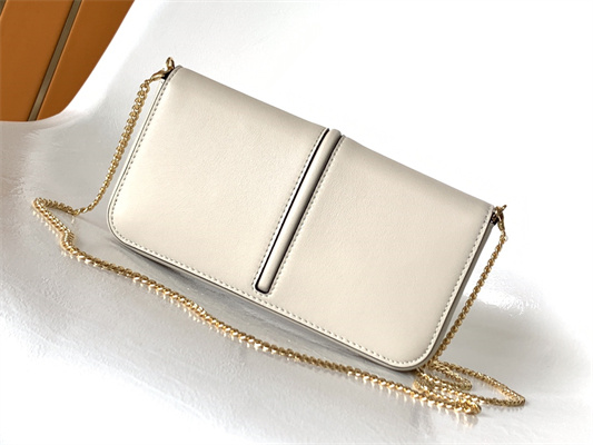 Fen.digraphy Chain Wallet White Leather