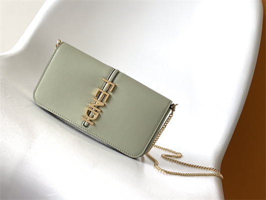 Fen.digraphy Chain Wallet Pale Green Leather