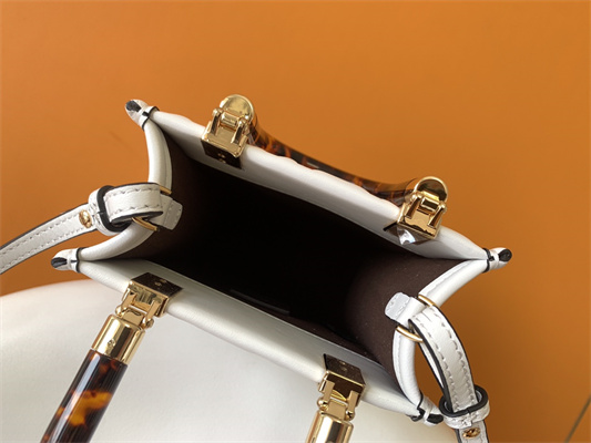 Fen.di MINI SUNSHINE SHOPPER White Leather