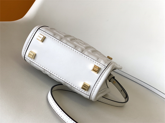 Fen.di MINI SUNSHINE SHOPPER White Leather