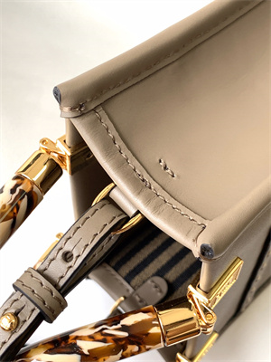 Fen.di MINI SUNSHINE SHOPPER Dove Grey Leather and Elaphe