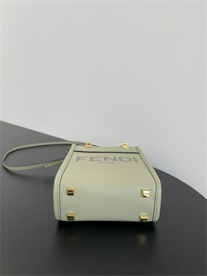 Fen.di MINI SUNSHINE SHOPPER Pale Green Leather