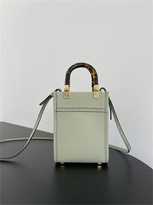 Fen.di MINI SUNSHINE SHOPPER Pale Green Leather