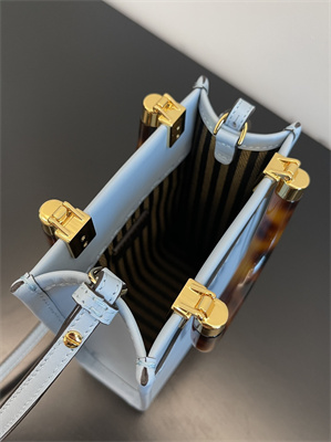 Fen.di MINI SUNSHINE SHOPPER Blue Leather