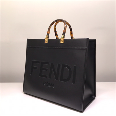 Fen.di SUNSHINE Large Black Leather Shopper