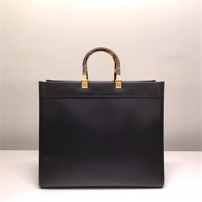 Fen.di SUNSHINE Large Black Leather Shopper