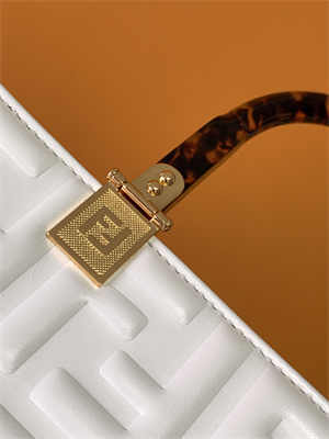 Fen.di SUNSHINE Medium White Leather Shopper