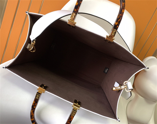 Fen.di SUNSHINE Medium White Leather Shopper