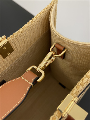Fen.di SUNSHINE Medium Natural Straw Shopper