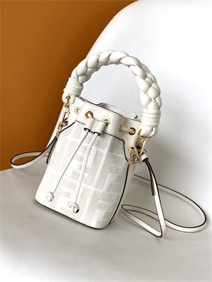 Fen.di MON TRESOR White Canvas FF Mini Bag