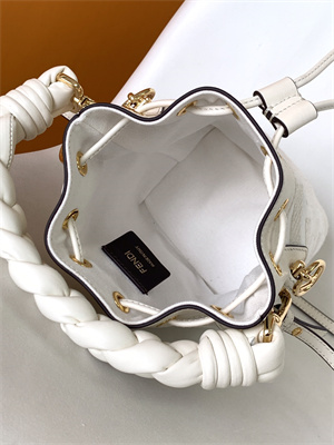Fen.di MON TRESOR White Canvas FF Mini Bag