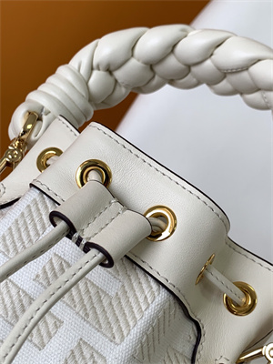 Fen.di MON TRESOR White Canvas FF Mini Bag