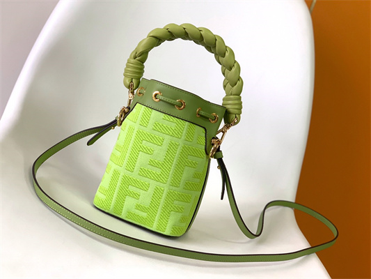 Fen.di MON TRESOR Green Canvas FF Mini Bag