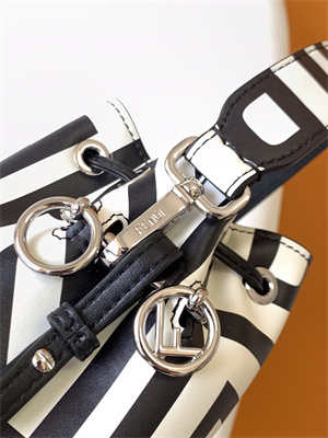 Fen.di Roma&Marc Jacobs MON TRESOR White and Black Leather Mini Bag