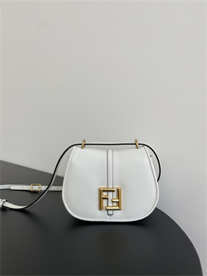 Fen.di C’mon Mini White Leather Bag