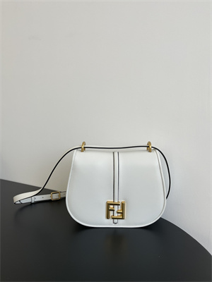 Fen.di C’mon Medium White Leather Bag