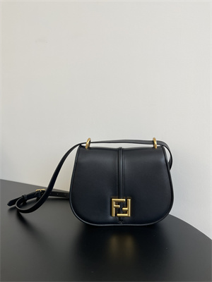 Fen.di C’mon Medium Black Leather Bag