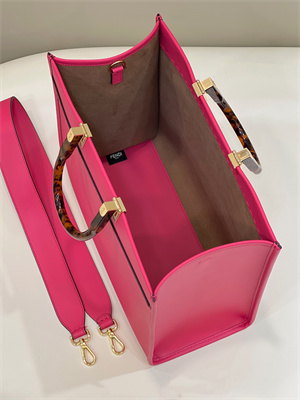 Fen.di SUNSHINE Medium Fuchsia Leather Shopper