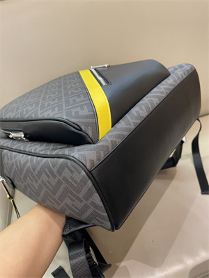 Fen.di Chiodo Diagonal Grey FF Canvas Backpack