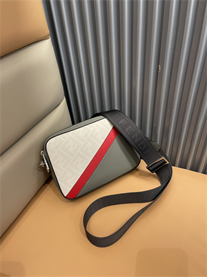 Fen.di DIAGONAL CAMERA CASE Lt Grey Multicolor Leather Bag