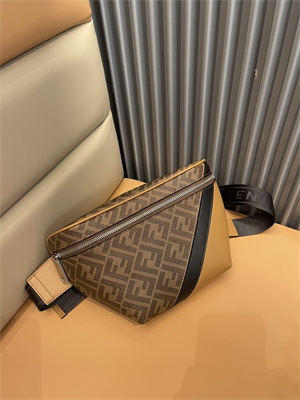 Fen.di Diagonal Multicolor Leather Belt Bag