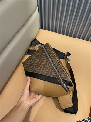 Fen.di Diagonal Multicolor Leather Belt Bag