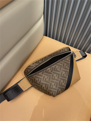 Fen.di Diagonal Multicolor Leather Belt Bag