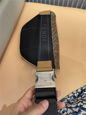 Fen.di Diagonal Multicolor Leather Belt Bag