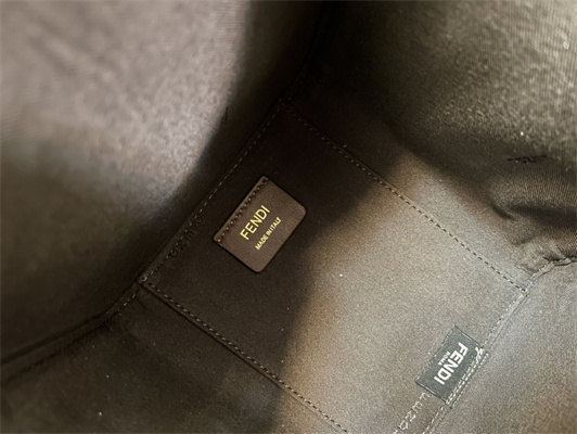 Fen.di ORIGAMI Mini Brown FF Jacquard Fabric Bag That Can be Transformed