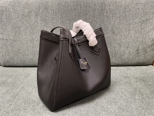 Fen.di ORIGAMI Medium Black Leather Bag That Can be Transformed