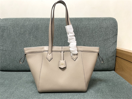 Fen.di ORIGAMI Medium Tourterelle Grey Leather Bag That Can be Transformed