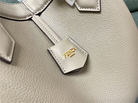 Fen.di ORIGAMI Medium Tourterelle Grey Leather Bag That Can be Transformed