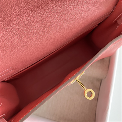 Kelly Danse Bag Evercolor Leather Gold Tone Metal In Rose Lipsur Color HS