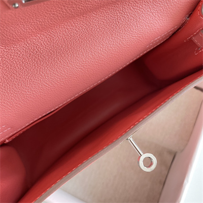 Kelly Danse Bag Evercolor Leather Silver Tone Metal In Rose Lipsur Color HS