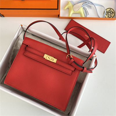 Kelly Danse Bag Evercolor Leather Gold Tone Metal In Rouge Casaque Color HS