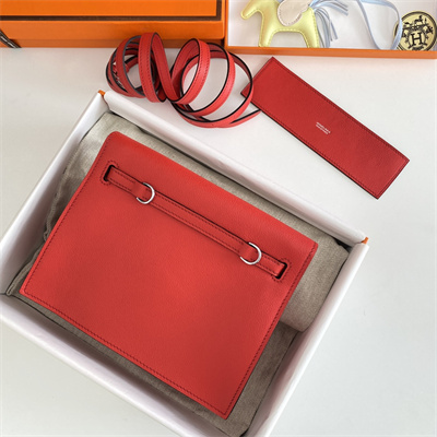 Kelly Danse Bag Evercolor Leather Silver Tone Metal In Rouge Casaque Color HS