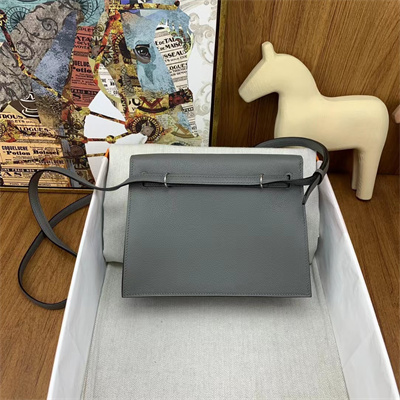 Kelly Danse Bag Evercolor Leather Silver Tone Metal In Gris Meyer Color HS