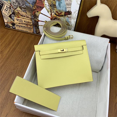 Kelly Danse Bag Evercolor Leather Gold Tone Metal In Jaune Poussin Color HS